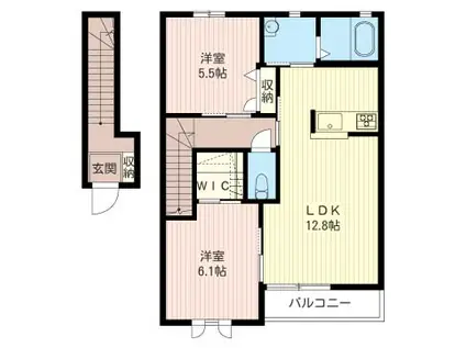 レジデンスユーロフィアット(2LDK/2階)の間取り写真