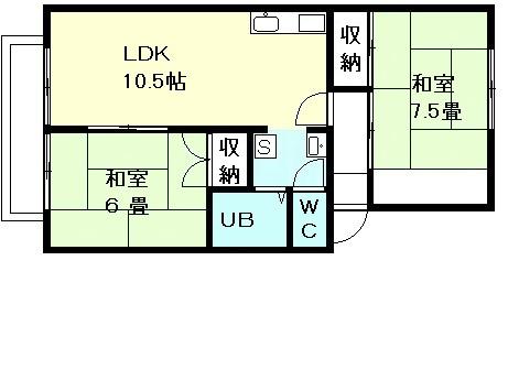 ピアライフ・クロセ(2LDK/2階)の間取り写真