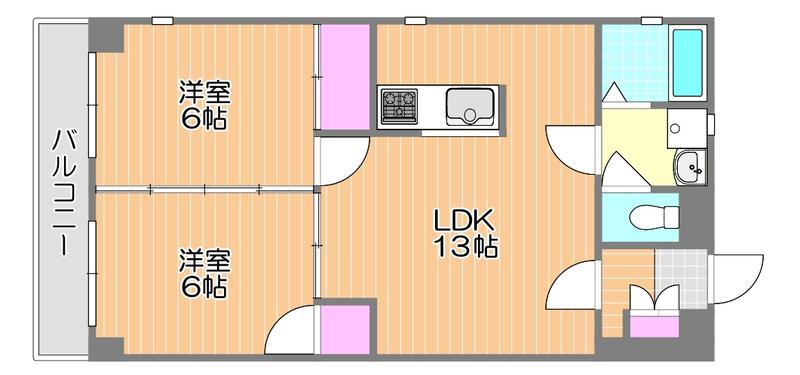 オノフラッツ(2LDK/3階)の間取り写真