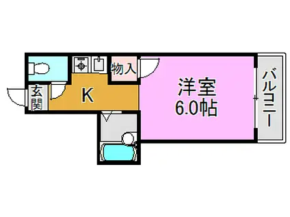イーストマンションムラオ(1K/2階)の間取り写真