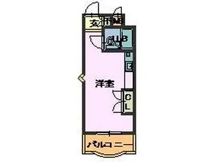 ドーム四ツ谷(ワンルーム/1階)の間取り写真