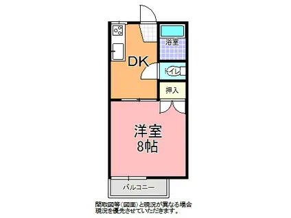 タウン・ベスタ(1DK/2階)の間取り写真