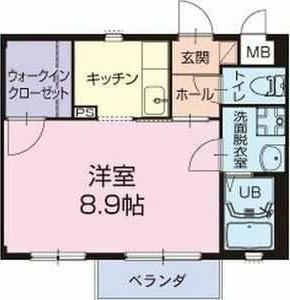 リバーサイド酒井(1K/2階)の間取り写真