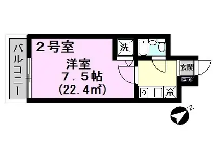 中央第10北松戸ビル(1K/6階)の間取り写真