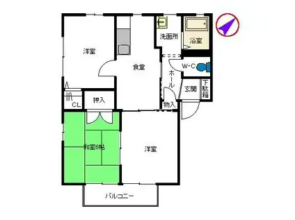 レーベンSK(3DK/2階)の間取り写真