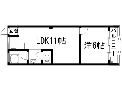 ホームクリエイトビル1(1LDK/3階)の間取り写真
