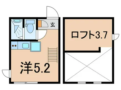 東急東横線 妙蓮寺駅 徒歩9分 2階建 築8年(ワンルーム/1階)の間取り写真