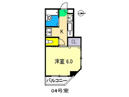 E-CASA入明(1K/3階)の間取り写真