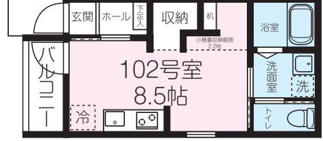 アーバンステージ(ワンルーム/1階)の間取り写真