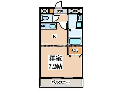 アムール相生(1K/1階)の間取り写真