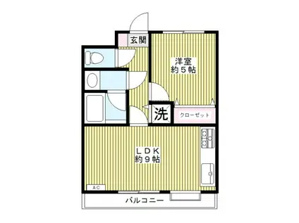 練馬北町シティハウス(1LDK/7階)の間取り写真