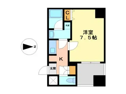 エイペックス名古屋栄プレミアライフ(1K/6階)の間取り写真