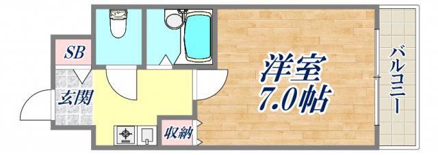 ヴィラカイチ(1K/4階)の間取り写真