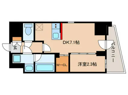 コンフォリア東大井II(1DK/10階)の間取り写真