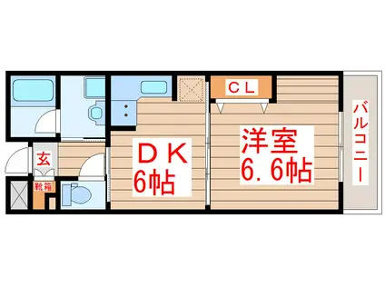 ロータス仙台中央(1DK/9階)の間取り写真