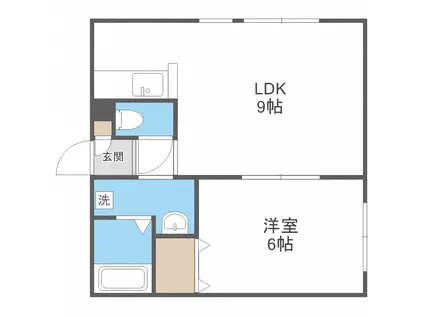 カーサノルテ西町北(1LDK/3階)の間取り写真