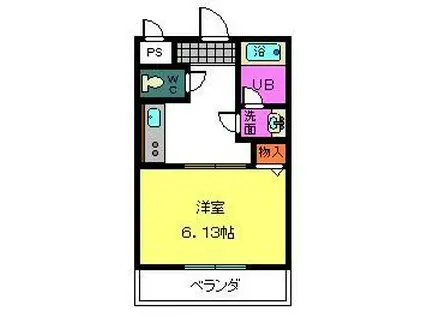 パインフィールド(1K/2階)の間取り写真