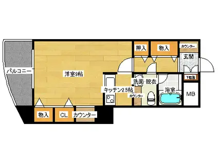 サンクレスト東雲(ワンルーム/11階)の間取り写真