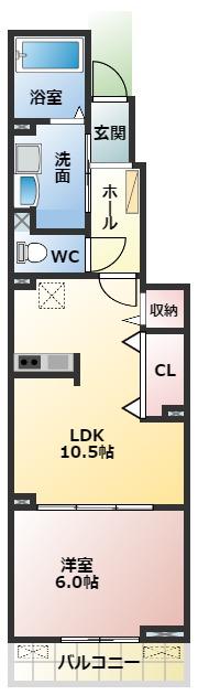ラフォレスタコモド(1LDK/1階)の間取り写真