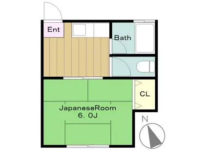 市川ハイツ(1K/2階)の間取り写真