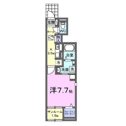 グレイス古川(1K/1階)の間取り写真