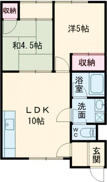 バルビゾン湯川(2LDK/1階)の間取り写真