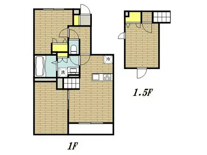 ウィステリア(2LDK/1階)の間取り写真
