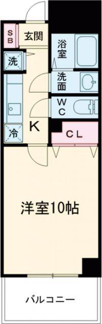 東雲パレス(1K/4階)の間取り写真