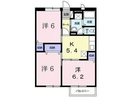 メゾンエクセル(3K/1階)の間取り写真