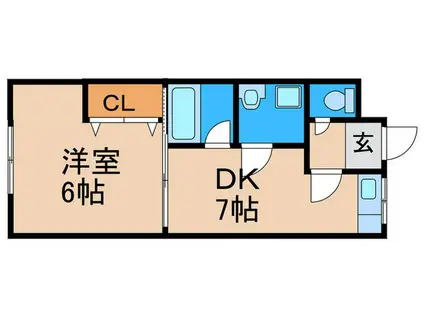 ヴェルドミール長居(1DK/5階)の間取り写真