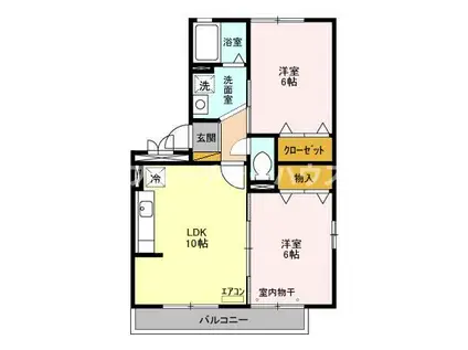 コンフォールA(2LDK/3階)の間取り写真