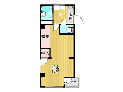 サンライズ新庄銀座(1K/2階)の間取り写真