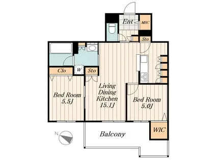 LS PLUS 豊玉南(2LDK/2階)の間取り写真