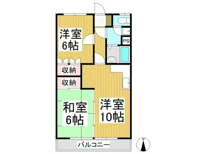 蒼久保ハイツ1(2LDK/2階)の間取り写真