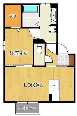 リバーサイド唐戸II(1LDK/2階)の間取り写真