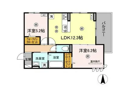 ル コンテ(2LDK/3階)の間取り写真