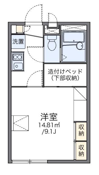 レオパレスコスモガーデン(1K/1階)の間取り写真