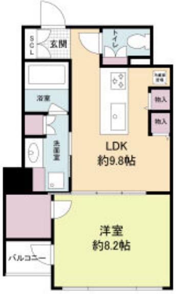 RIDGE北堀江(1LDK/5階)の間取り写真