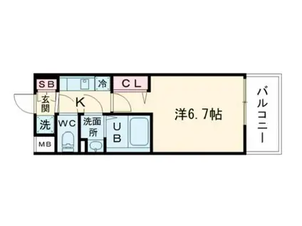 ALIVIS福島海老江(1K/7階)の間取り写真