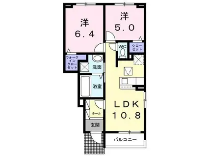 千里パークウェイII(2LDK/1階)の間取り写真