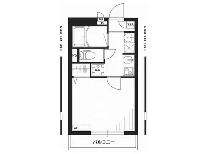 リブリ・日吉西(2K/1階)の間取り写真
