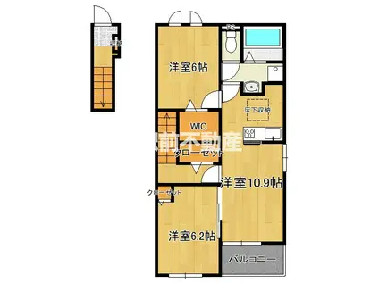 マゼンタ ローズ I(2LDK/2階)の間取り写真