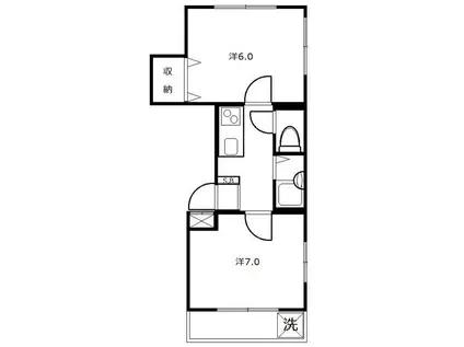リブ上池台II(2K/1階)の間取り写真