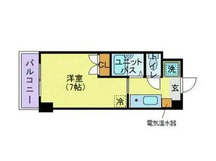 ブラントゥール恵比寿(1K/7階)の間取り写真