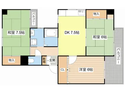 アーバンハイツ(3DK/3階)の間取り写真