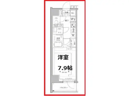 リルシア立石(1K/2階)の間取り写真