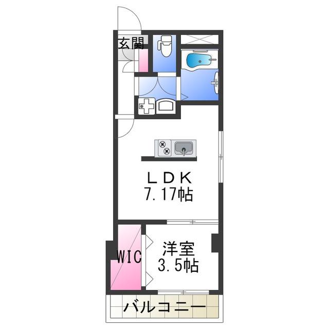 リベラ山坂(1LDK/3階)の間取り写真