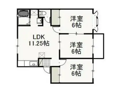 シティークレスト C棟(3LDK/2階)の間取り写真