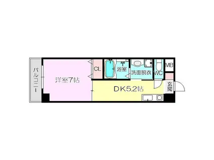 シビラ柴島(1DK/3階)の間取り写真