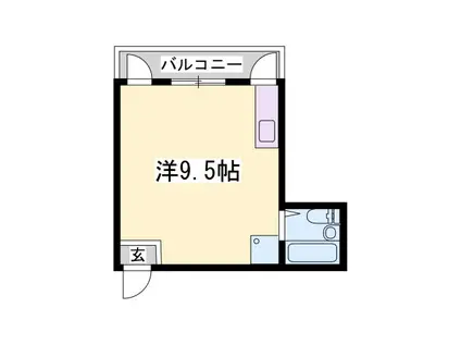 ヒルハイツ(ワンルーム/1階)の間取り写真